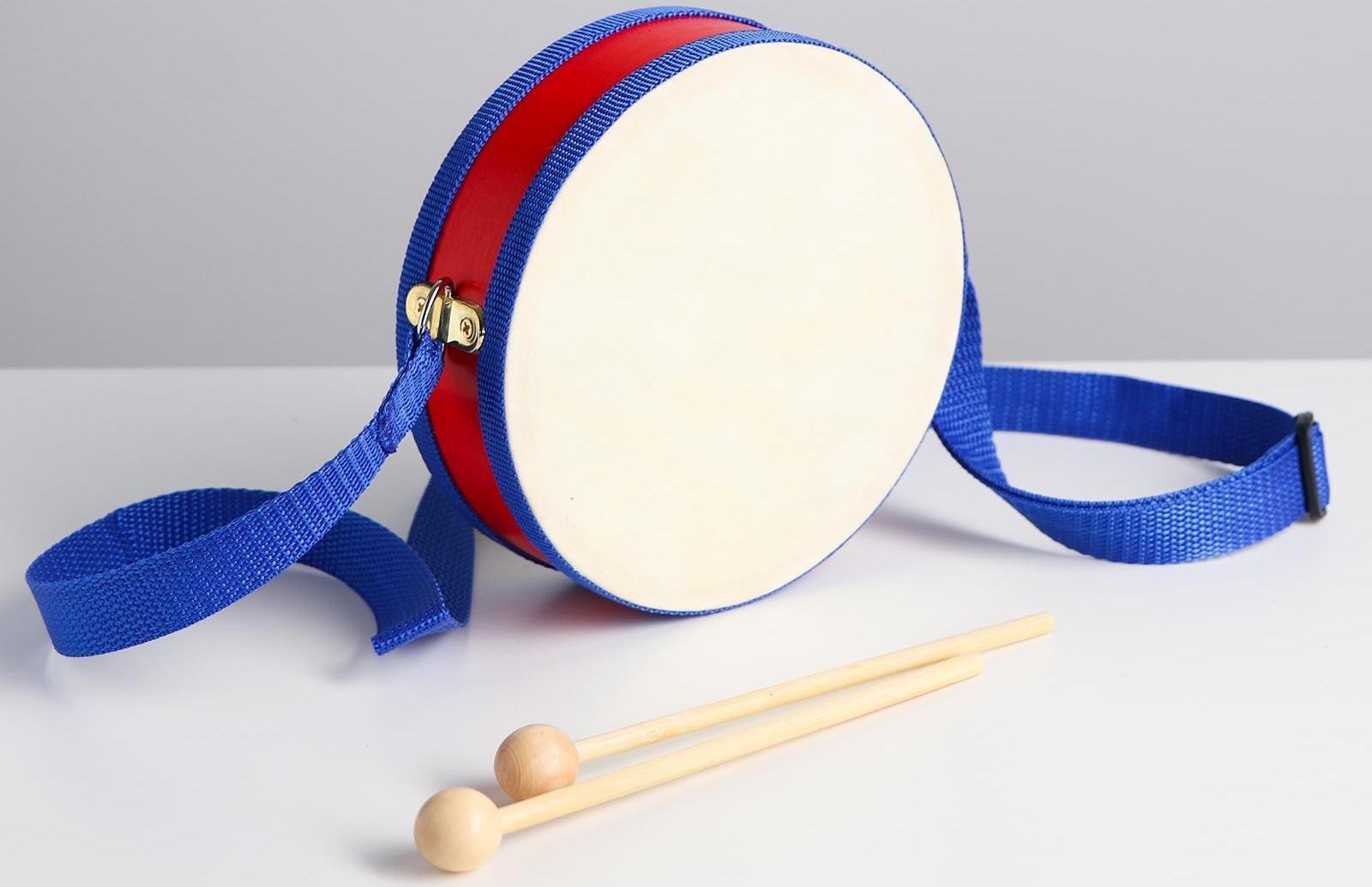 Игрушка музыкальная «Барабан», бумажная мембрана, размер: 14 × 14 × 4,5 см, цвета МИКС