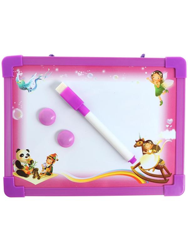 Доска для рисования магнитная с маркером-стиралкой и 2 магнитами, цвета МИКС