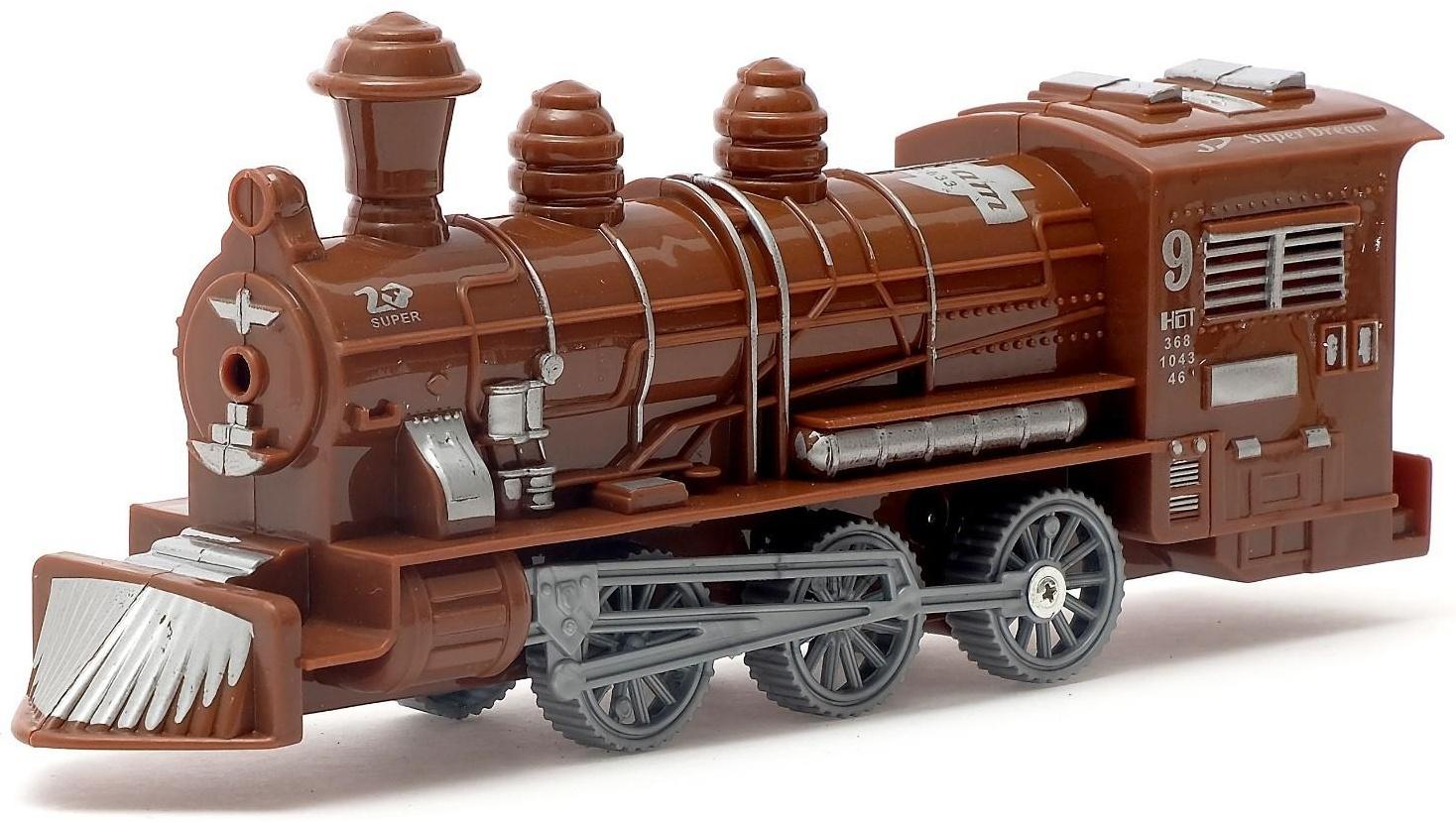 Паровоз инерционный, цвета МИКС