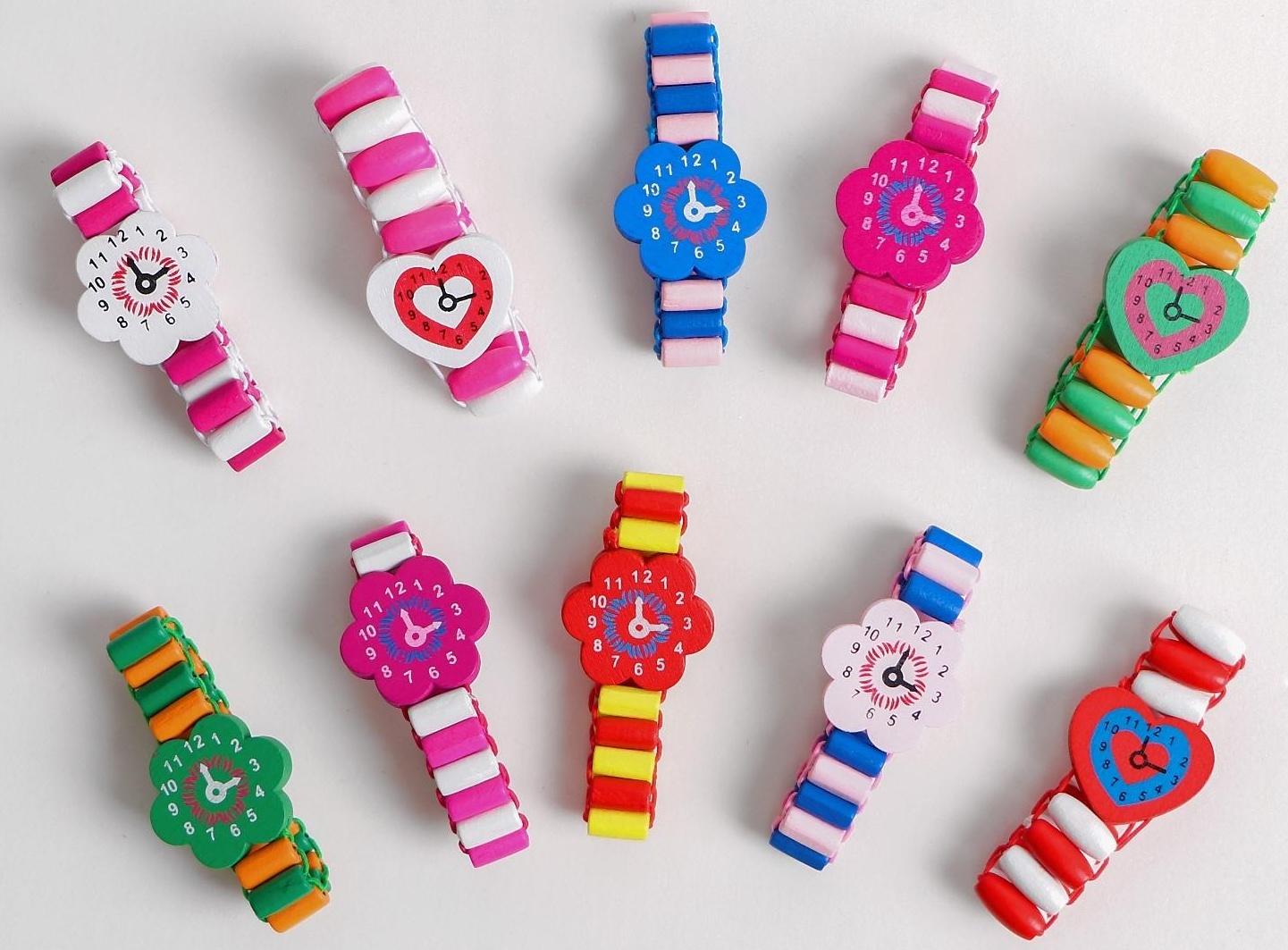 Часы детские, на резиночке с фигурным циферблатом, цвета МИКС