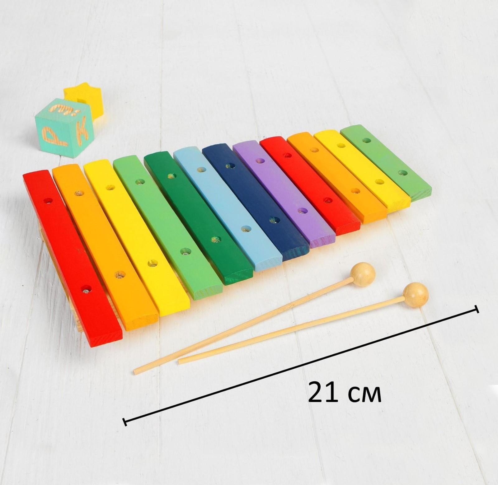 Музыкальная игрушка «Ксилофон», 12 тонов + 2 палочки