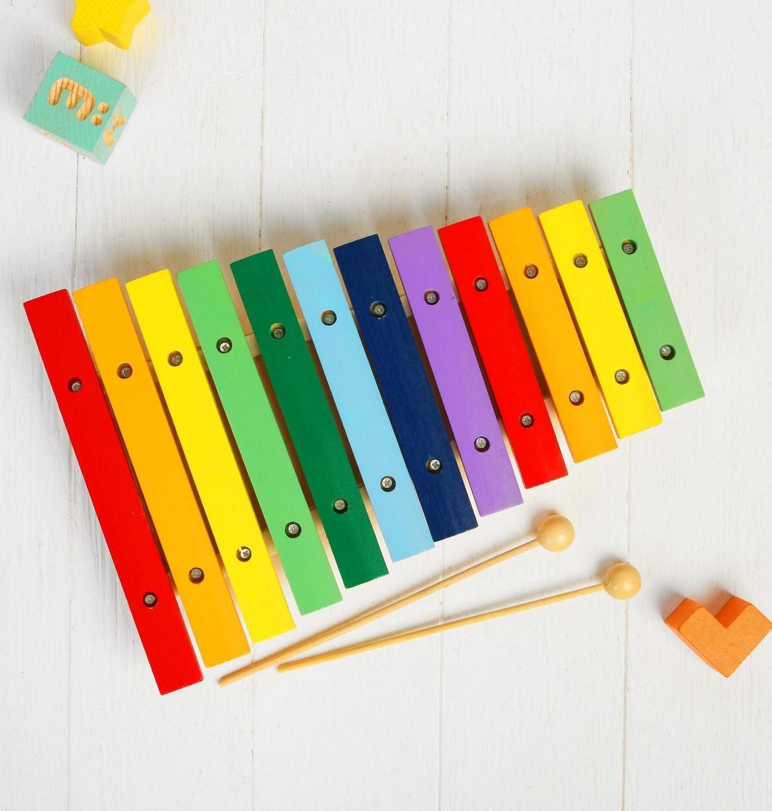 Музыкальная игрушка «Ксилофон», 12 тонов + 2 палочки