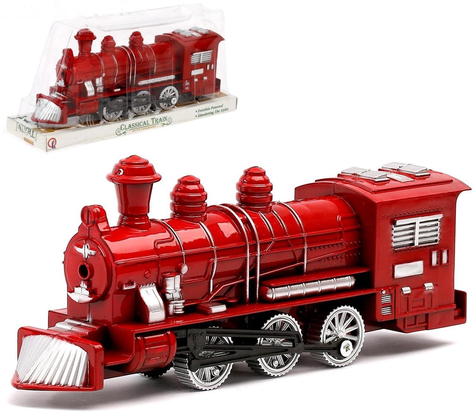 Поезд инерционный «Паровоз», цвета МИКС