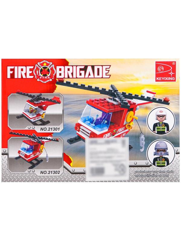 Конструктор Пожарная бригада «Вертолёт», 105 деталей
