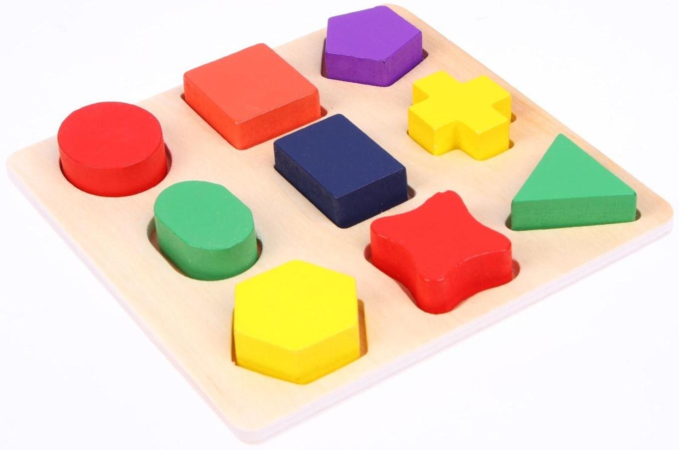 Головоломка «Изучаем цвета и фигуры», 9 объёмных фигур, МИКС