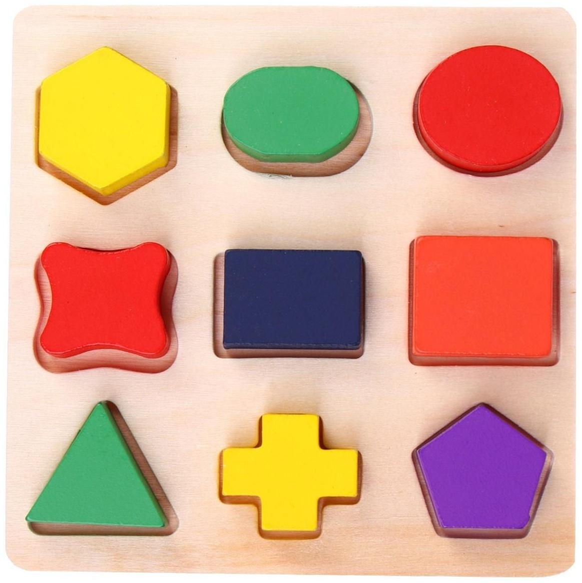 Головоломка «Изучаем цвета и фигуры», 9 объёмных фигур, МИКС