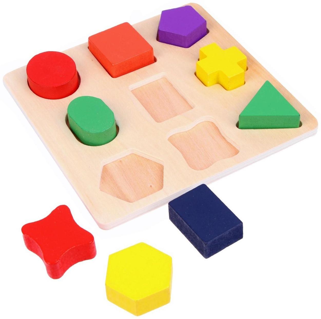 Головоломка «Изучаем цвета и фигуры», 9 объёмных фигур, МИКС