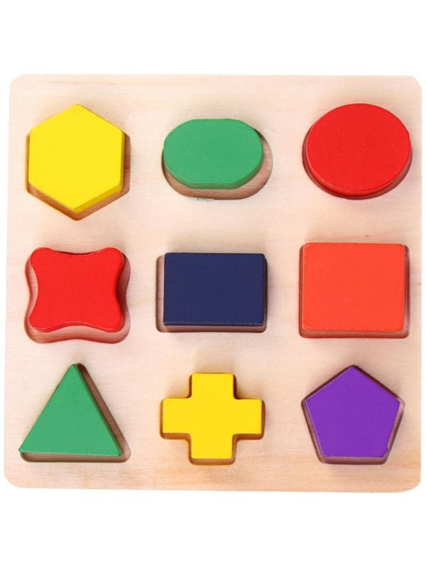 Головоломка «Изучаем цвета и фигуры», 9 объёмных фигур, МИКС