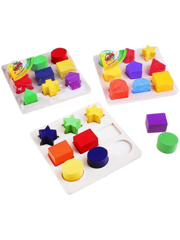 Головоломка «Изучаем цвета и фигуры», 9 объёмных фигур, МИКС