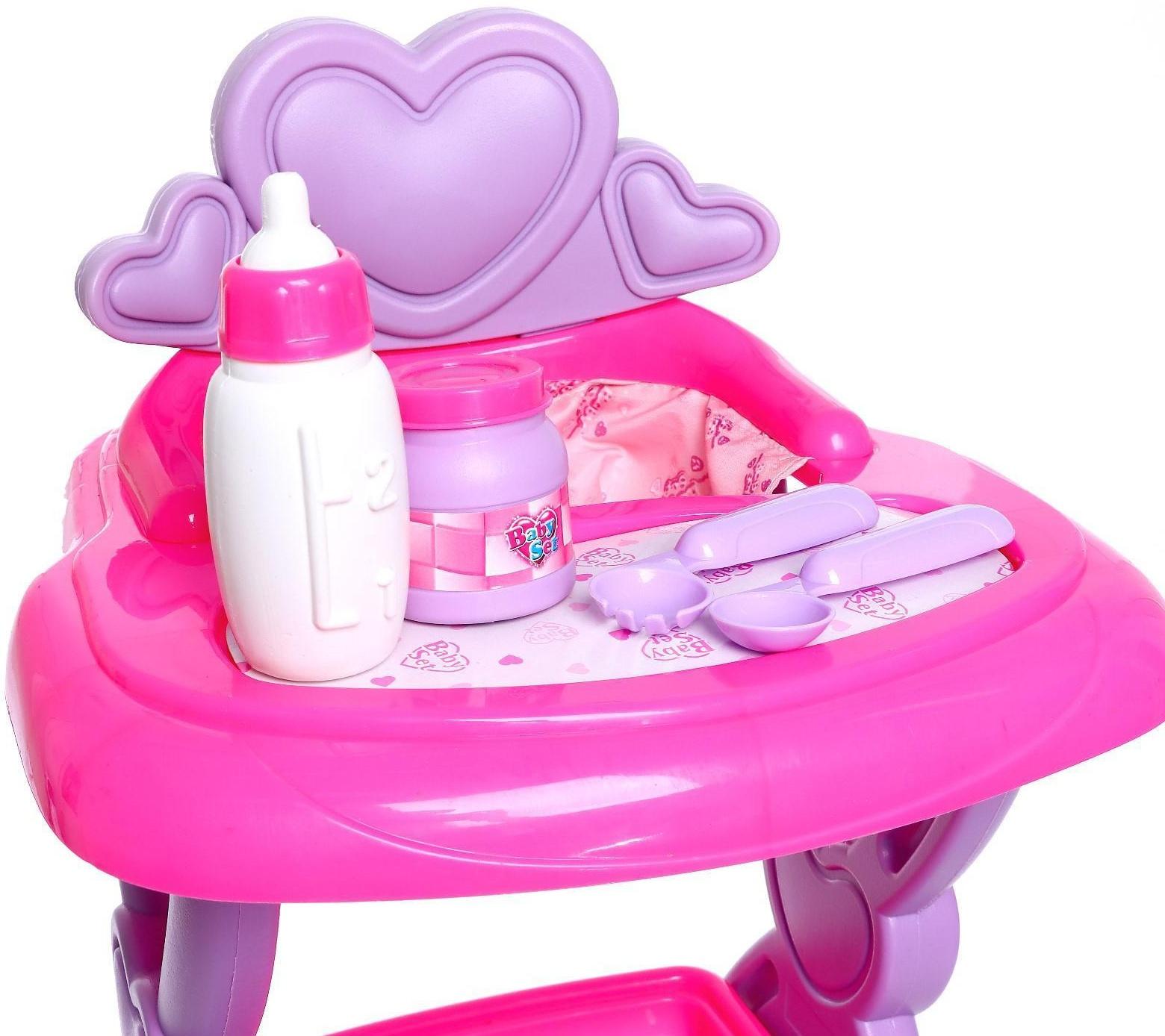 Стульчик для кормления пупса, с аксессуарами