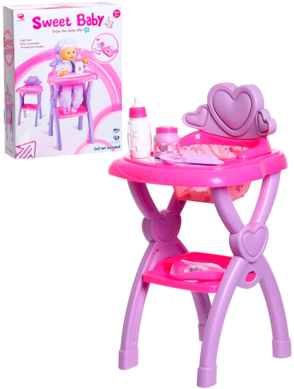Стульчик для кормления пупса, с аксессуарами