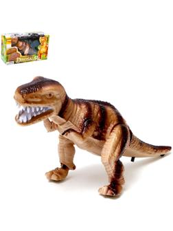 Динозавр «Рекс» работает от батареек, световые и звуковые эффекты, цвета МИКС