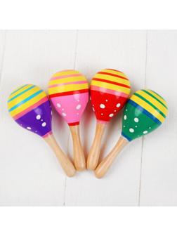 Музыкальная игрушка «Маракас», с белым горошком, цвета микс