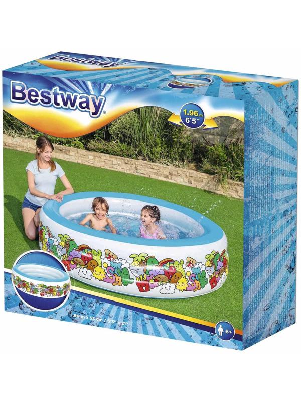 Бассейн надувной «Персонаж», 196 х 53 см, от 6 лет, 51122 Bestway