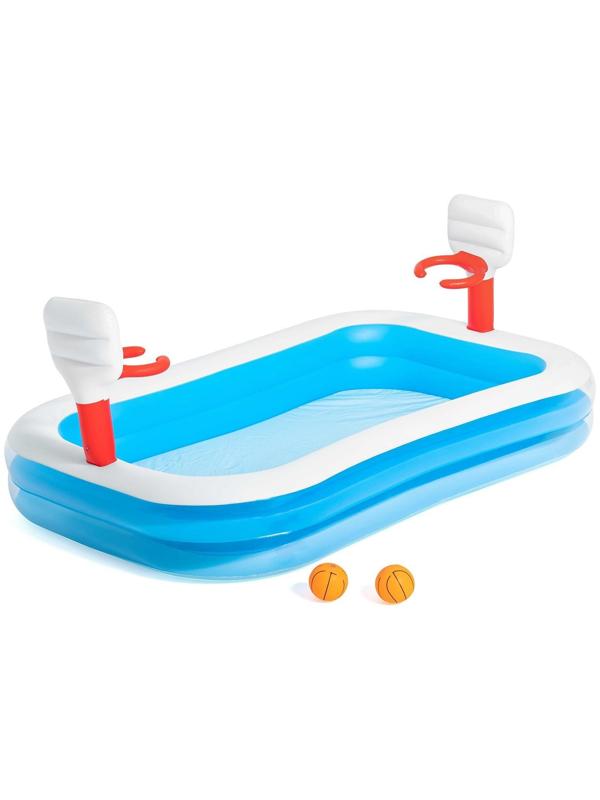 Бассейн надувной игровой «Баскетбол», 251 х 168 х 102 см, 2 мячика, от 3 лет, 54122 Bestway