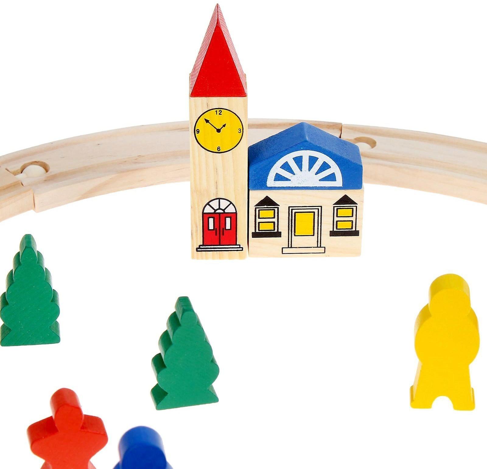 Железная дорога со станциями, 48 деталей