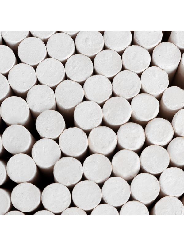 Мел школьный, белый, набор 100 штук, круглый, беспыльный, в картонной коробке