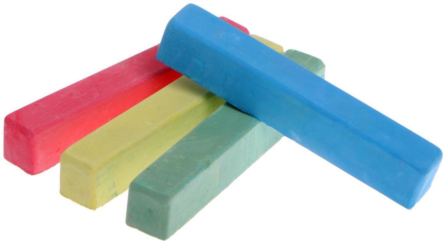 Мелки цветные Calligrata, в наборе 4 штуки, квадратные