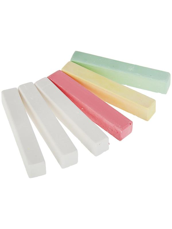 Мелки цветные Calligrata, в наборе 6 штук (3 белых + 3 цветных), квадратные