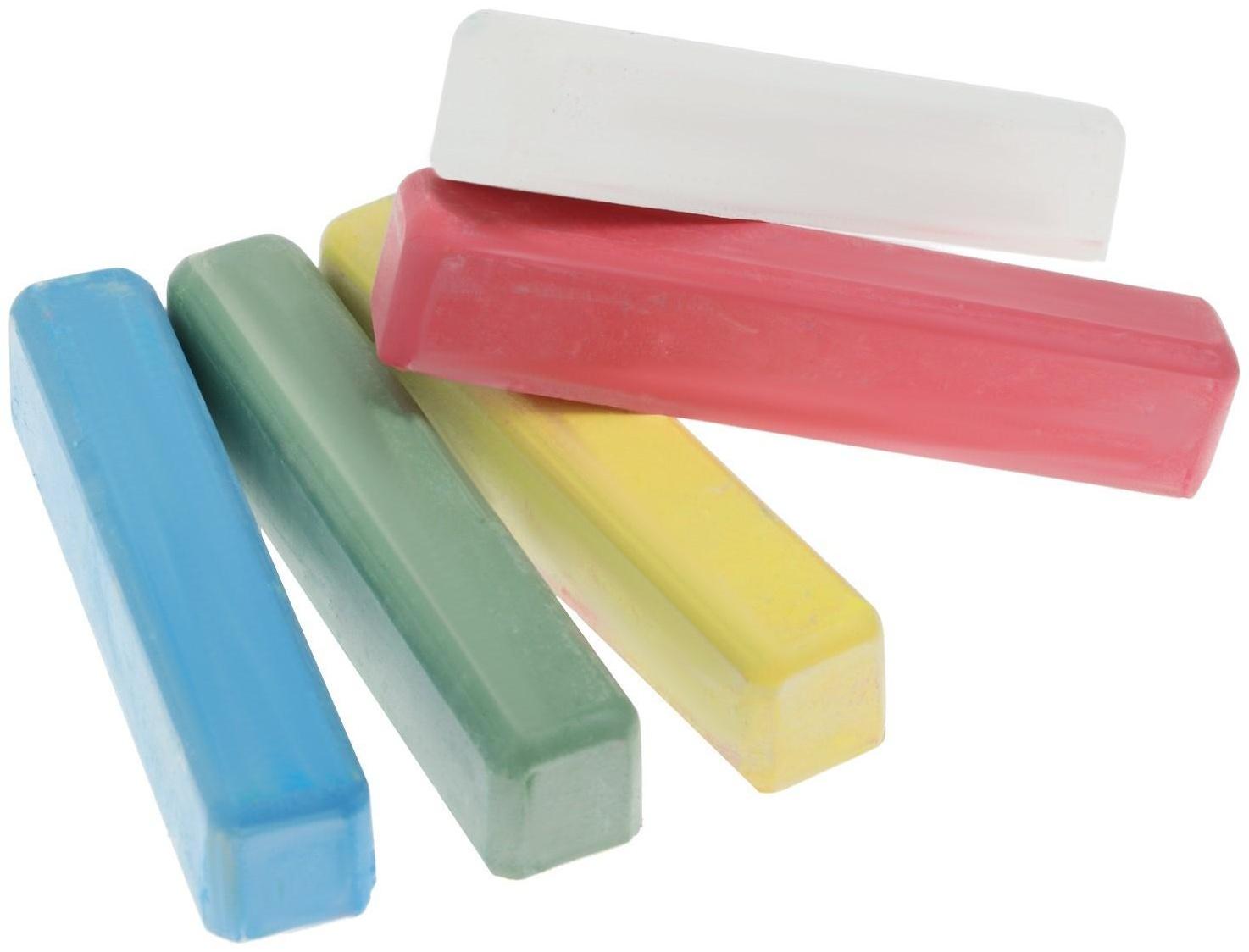 Мелки цветные для асфальта 5 штук Calligrata, квадратные