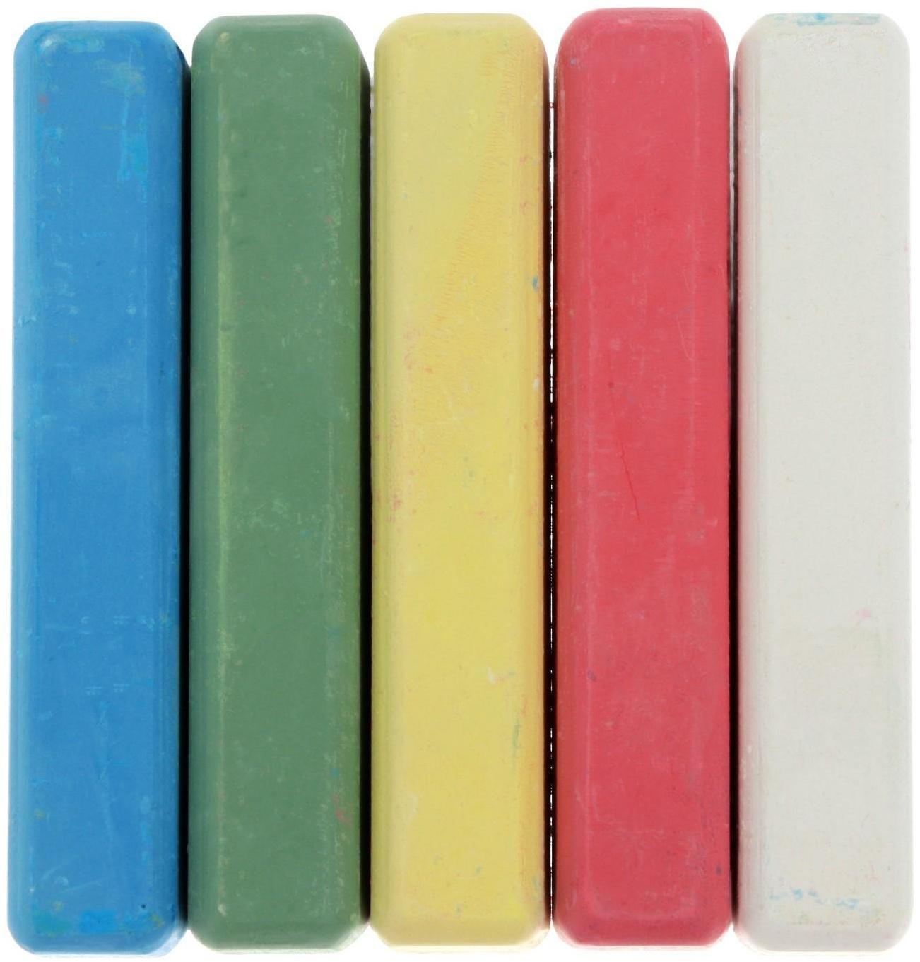 Мелки цветные для асфальта 5 штук Calligrata, квадратные