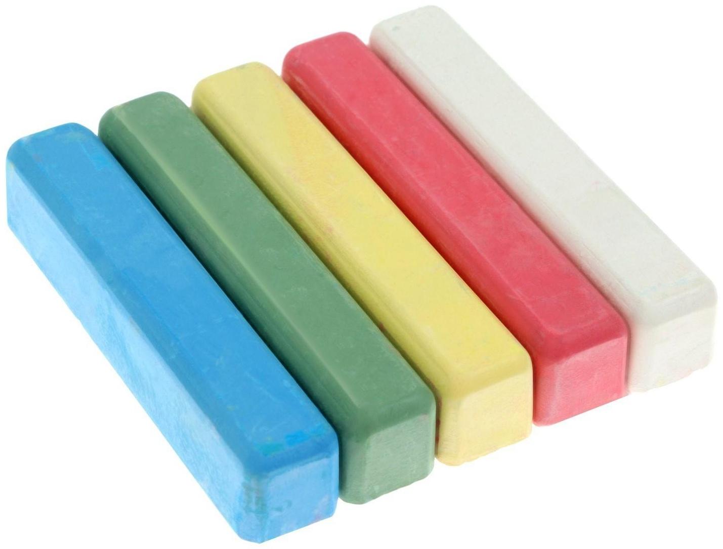 Мелки цветные для асфальта 5 штук Calligrata, квадратные