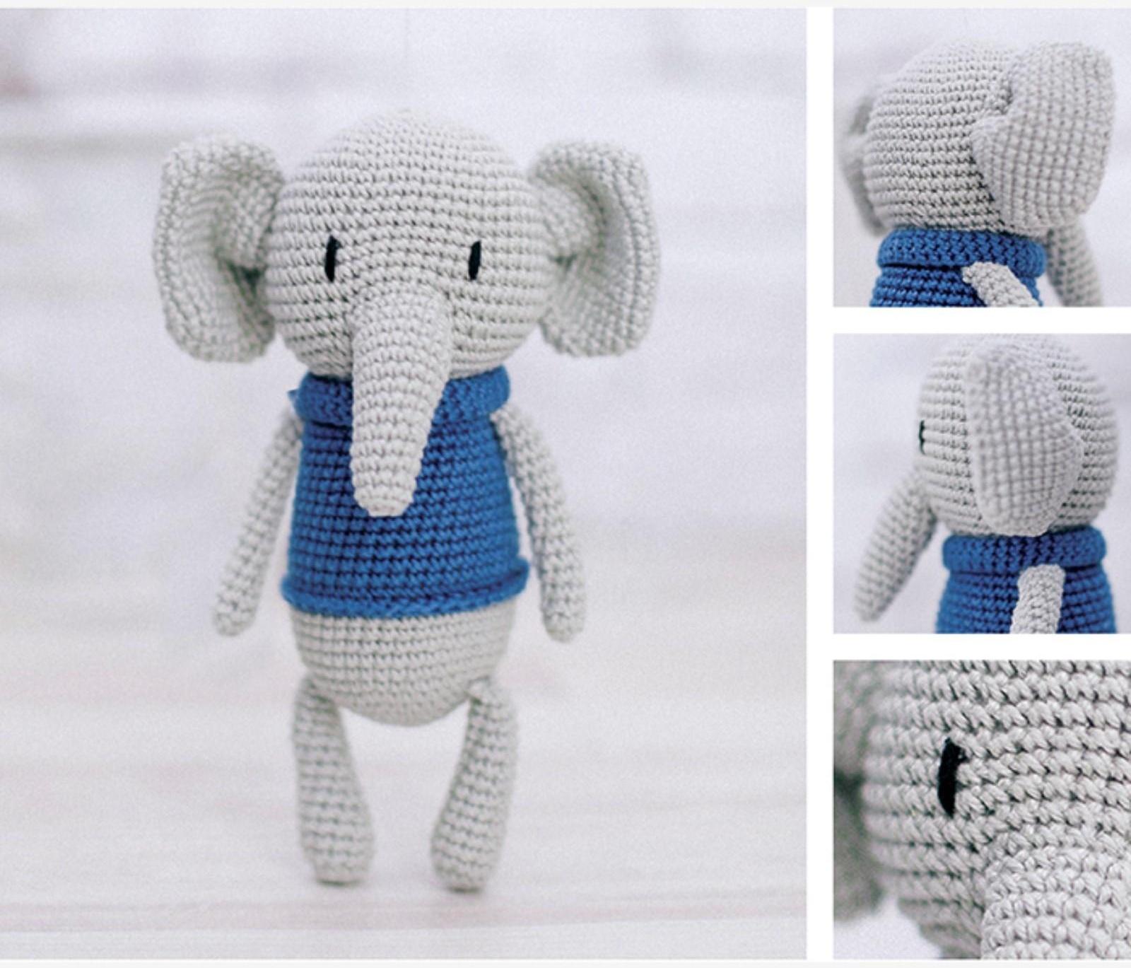 Амигуруми: Мягкая игрушка «Слоненок Мо», набор для вязания, 10 × 4 × 14 см