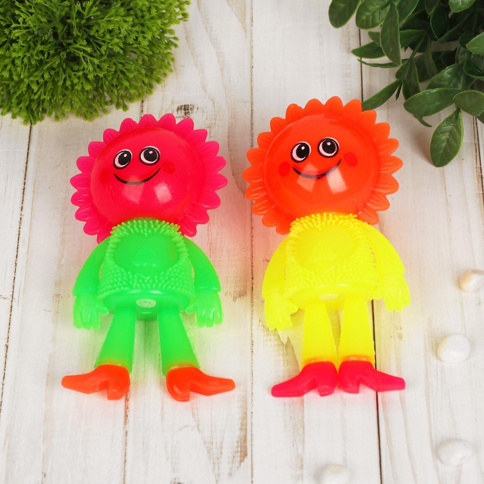 Мяч «Цветочек», световой, с пищалкой, на резинке, цвета МИКС