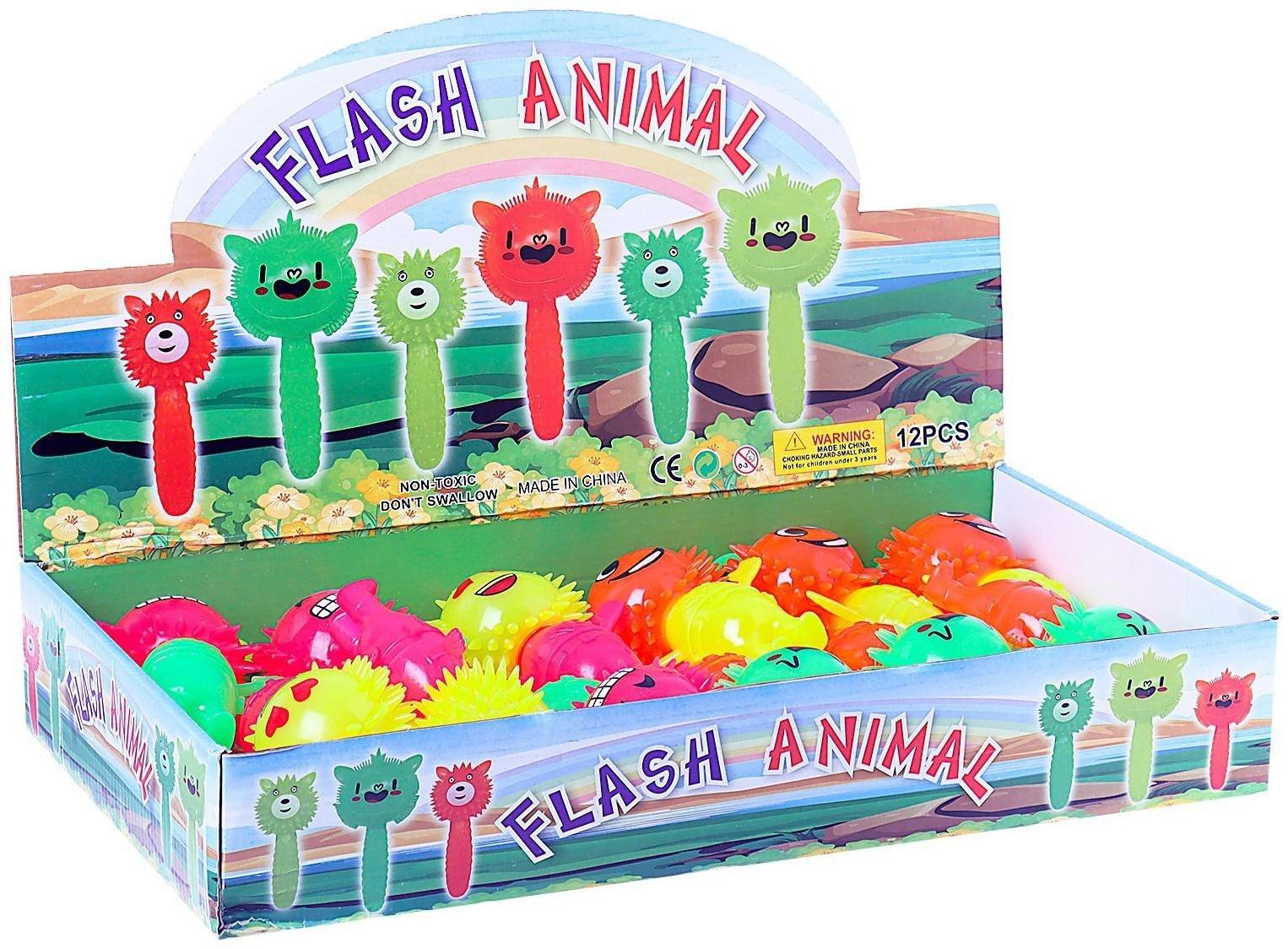 Мяч «Цветочек», световой, с пищалкой, на резинке, цвета МИКС