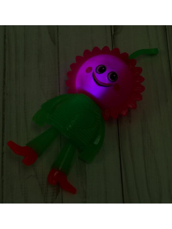 Мяч «Цветочек», световой, с пищалкой, на резинке, цвета МИКС