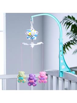 Мобиль музыкальный «Мишутки», 3 игрушки, заводной