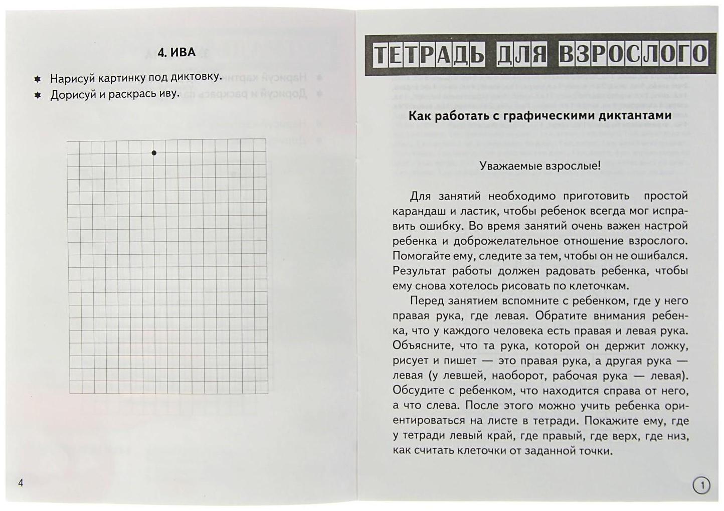 Рисуем по клеточкам. Графические диктанты «Растения», для детей 4-6 лет, Сыропятова Г.