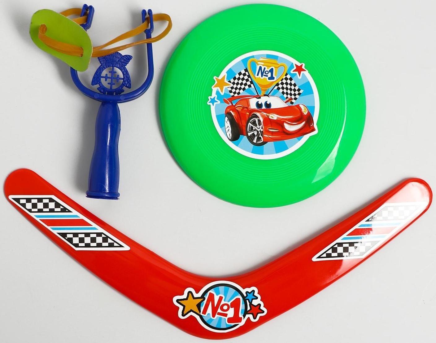 Рогатка, летающая тарелка, бумеранг «Ты - номер один» МИКС