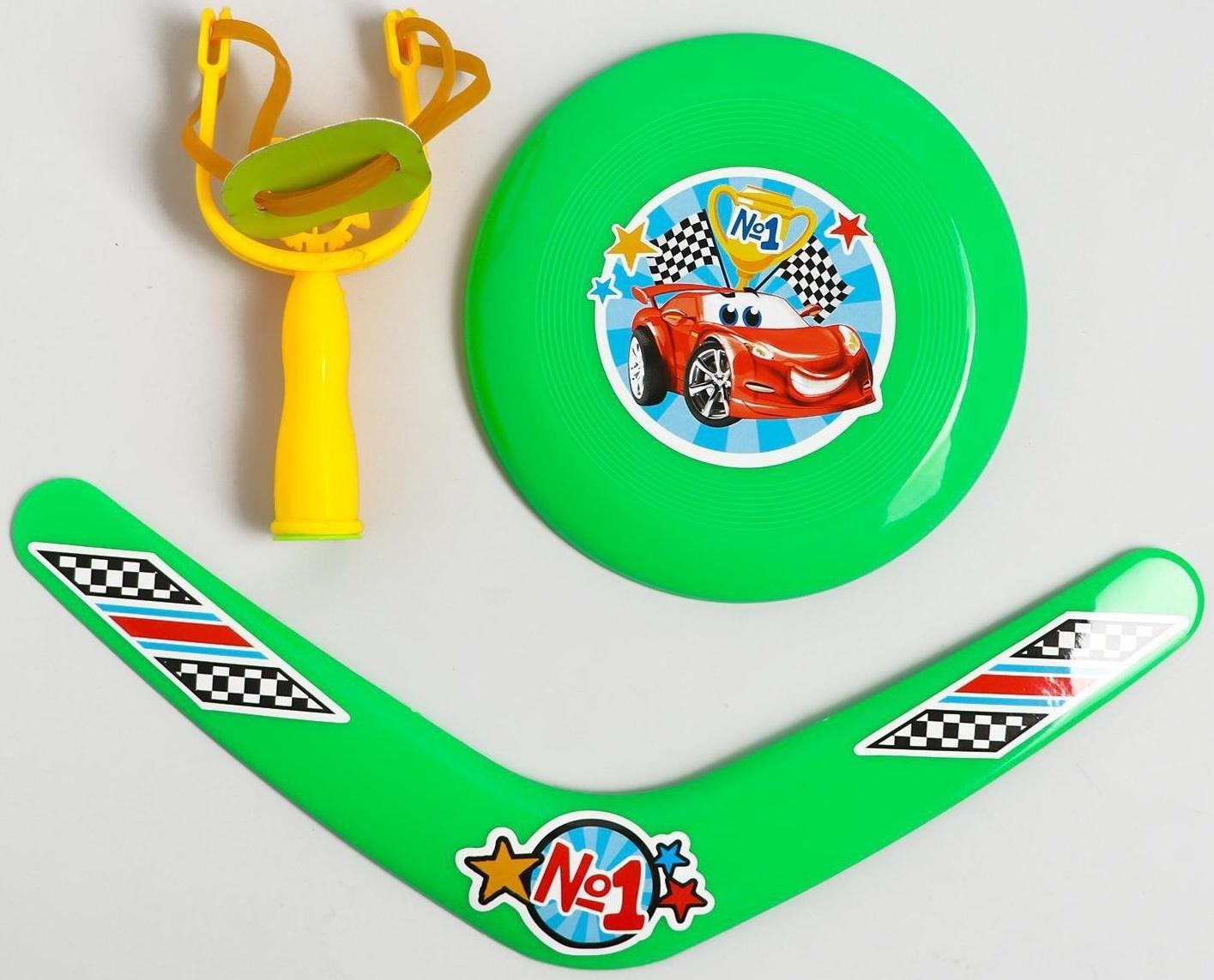 Рогатка, летающая тарелка, бумеранг «Ты - номер один» МИКС