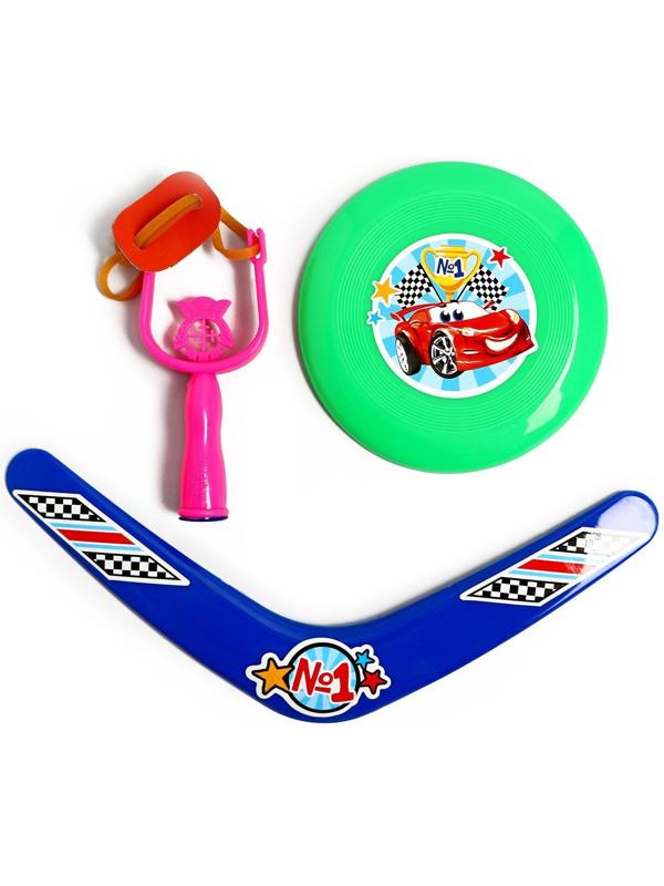 Рогатка, летающая тарелка, бумеранг «Ты - номер один» МИКС
