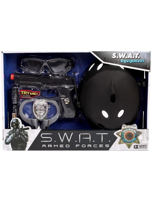 Набор шпиона «Суперагент», 6 предметов: каска, очки, пистолет, наручники, фонарик, значок