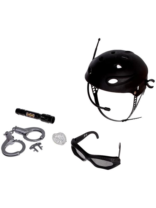 Набор шпиона «Суперагент», 6 предметов: каска, очки, пистолет, наручники, фонарик, значок