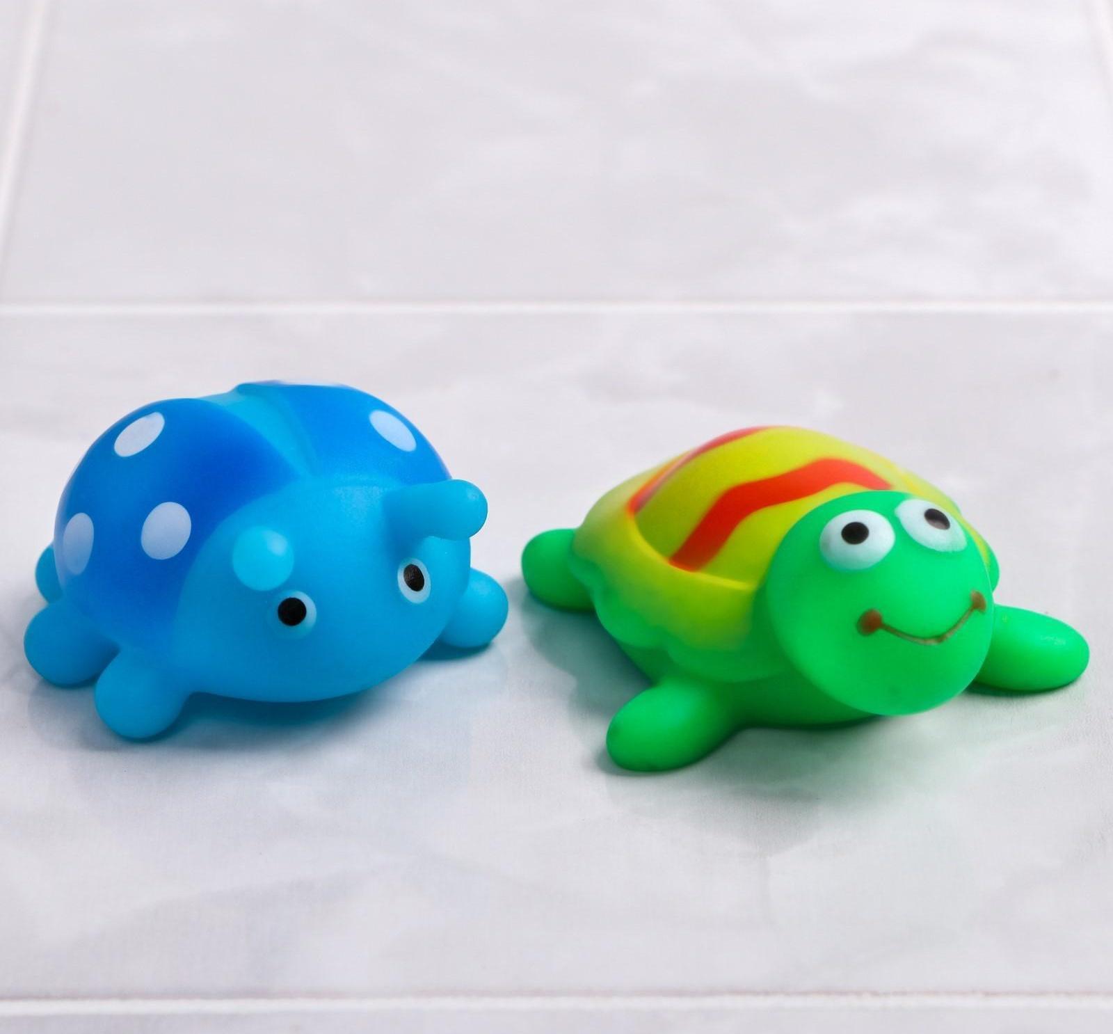 Набор резиновых игрушек для игры в ванной «Весёлые друзья», 6 шт.
