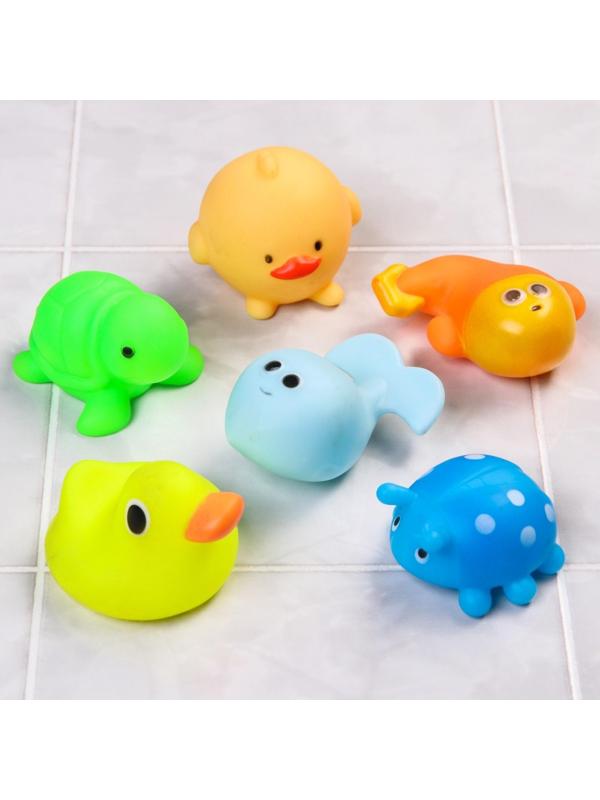 Набор резиновых игрушек для игры в ванной «Весёлые друзья», 6 шт.