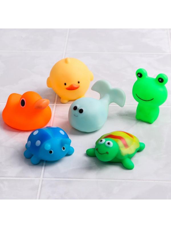 Набор резиновых игрушек для игры в ванной «Весёлые друзья», 6 шт.