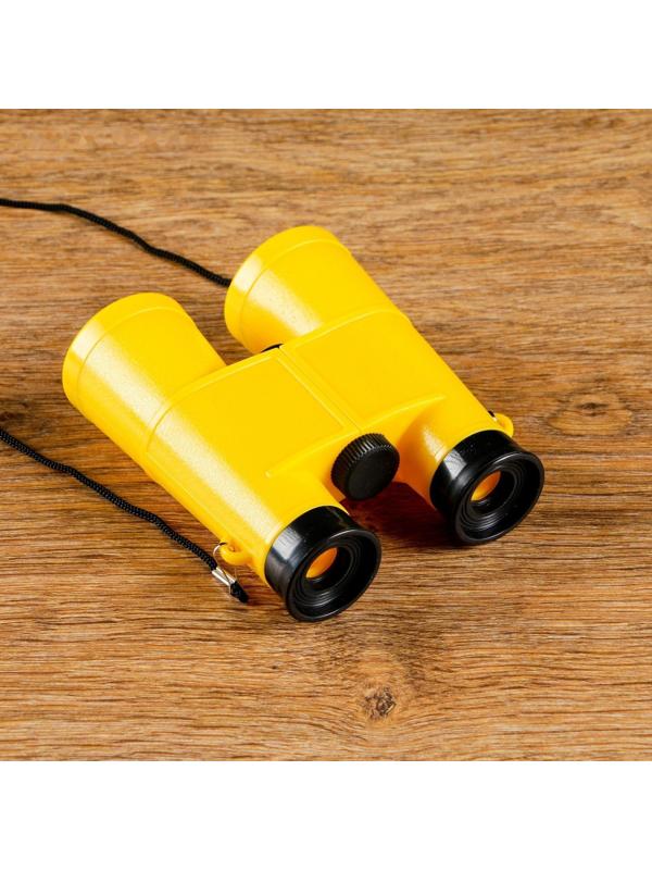 Бинокль 6х, детский, пластик, шнурок на шею, микс, 11х13 см