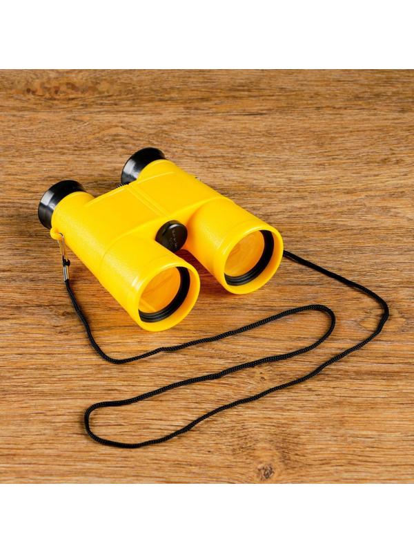 Бинокль 6х, детский, пластик, шнурок на шею, микс, 11х13 см