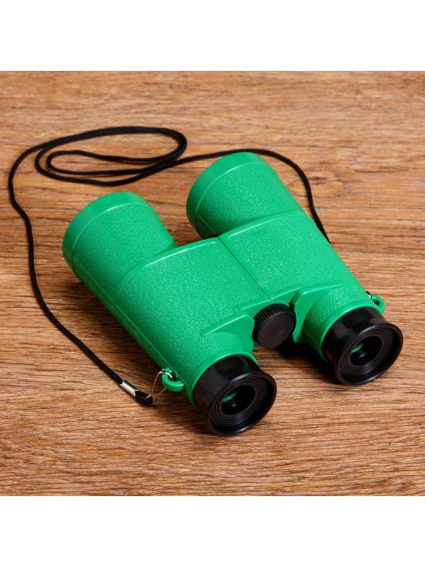 Бинокль 6х, детский, пластик, шнурок на шею, микс, 11х13 см