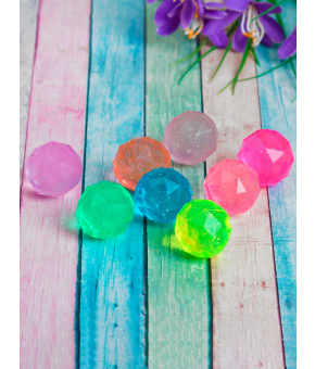 Мячики попрыгунчики каучуковые «Кристалл», 2,5 см. / 5 шт. цвет микс