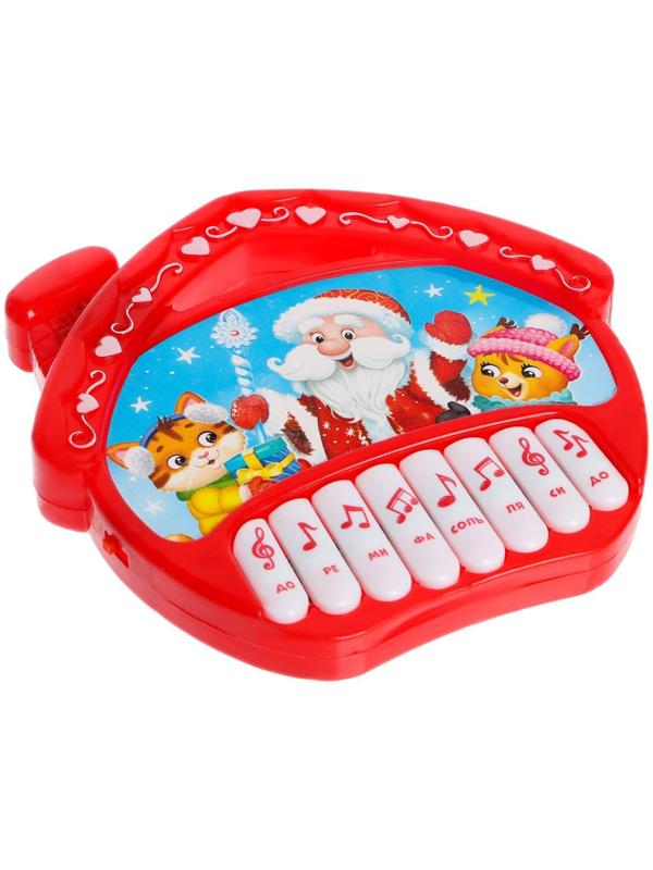 Музыкальная игрушка-пианино «Новый год», 16 весёлых песенок, работает от батареек