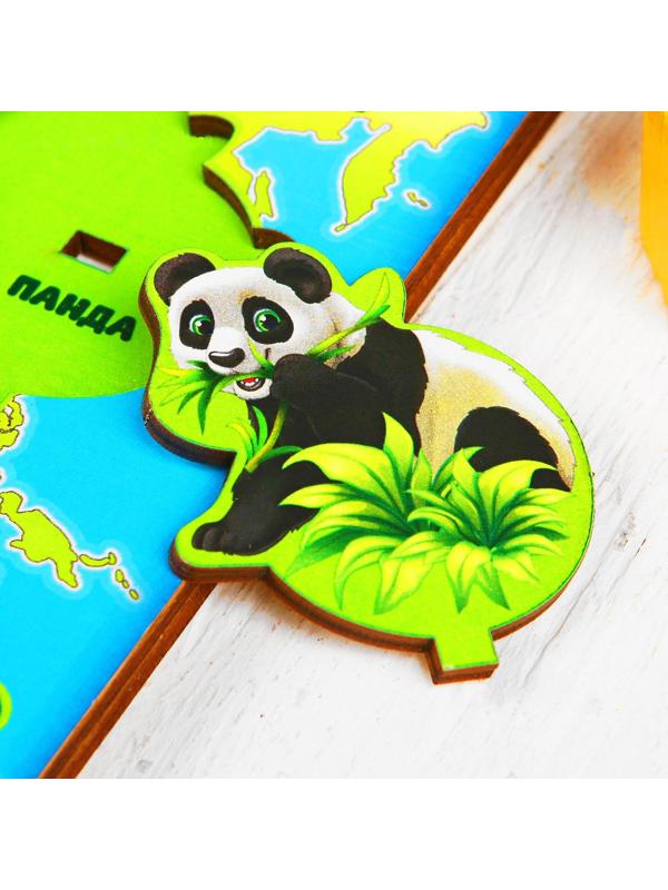 Дидактические игры и материалы. Рамка-вкладыш развивающая 3Д «Животные мира»