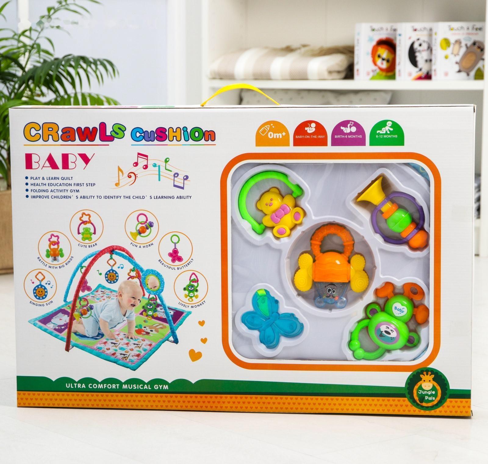 Развивающий коврик «Зоопарк», с дугами и погремушками