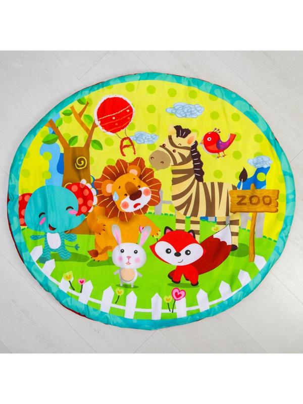 Развивающий коврик «Зоопарк», с дугами и погремушками