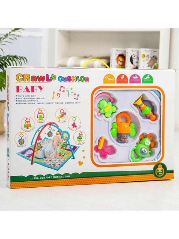 Развивающий коврик «Ежик и друзья», с дугами и погремушками