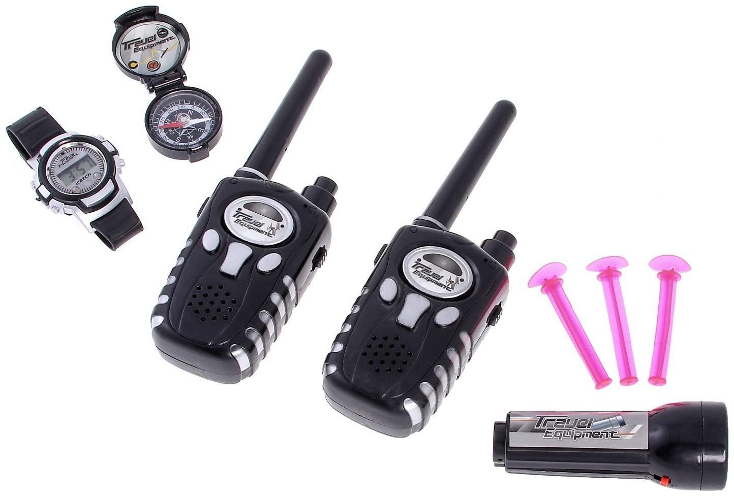 Набор шпиона «Спецагент»: 2 рации, пистолет, часы, фонарик, компас